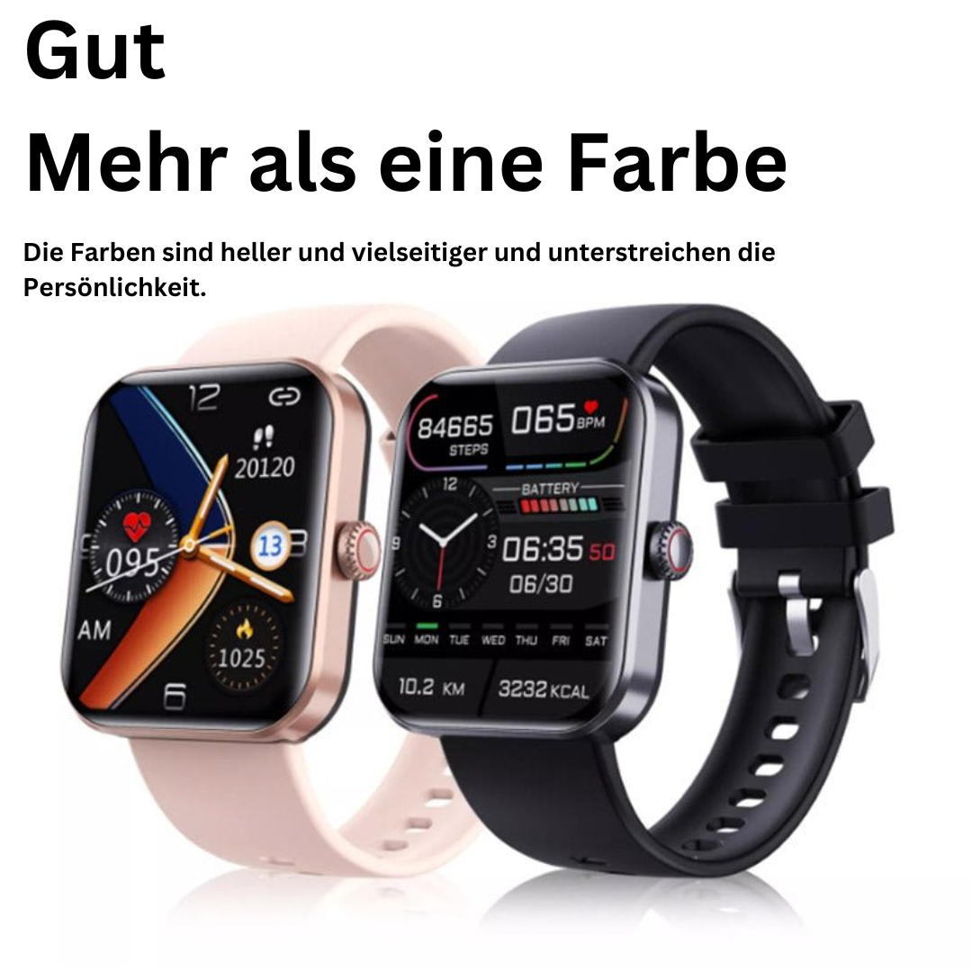 Non-Invasive Blood Sugar Monitor Watch with Heart Rate & Blood Pressure Tracking for Diabetics