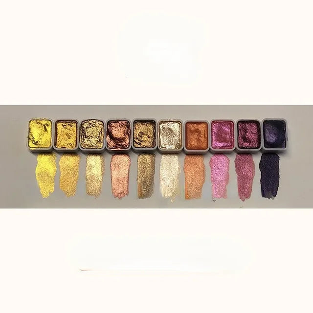 Shimmer Pigment Powder Set for Watercolor Art & Crafts – 10 or 20 Iridescent Colors, Blendable Mica Powder for Painting, Calligraphy & DIY