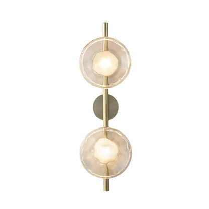 Modern Glass Sconce Light for Bedroom Hallway | Textured LED Wall Fixture Black or Gold Finish | Indoor Ambient Lighting