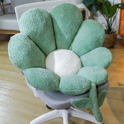 Golden Blossom | Soft Seat Cushion with Sunflower Design | Comfortable Support for Home and Office