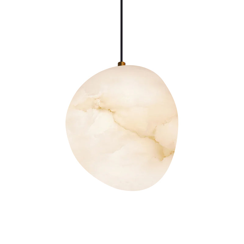 Alabaster Globe Drop Light for Kitchen Island 9 Inch Brass Ceiling Fixture for Dining Room Soft Glow Hanging Fixture Modern Farmhouse G9 Bas