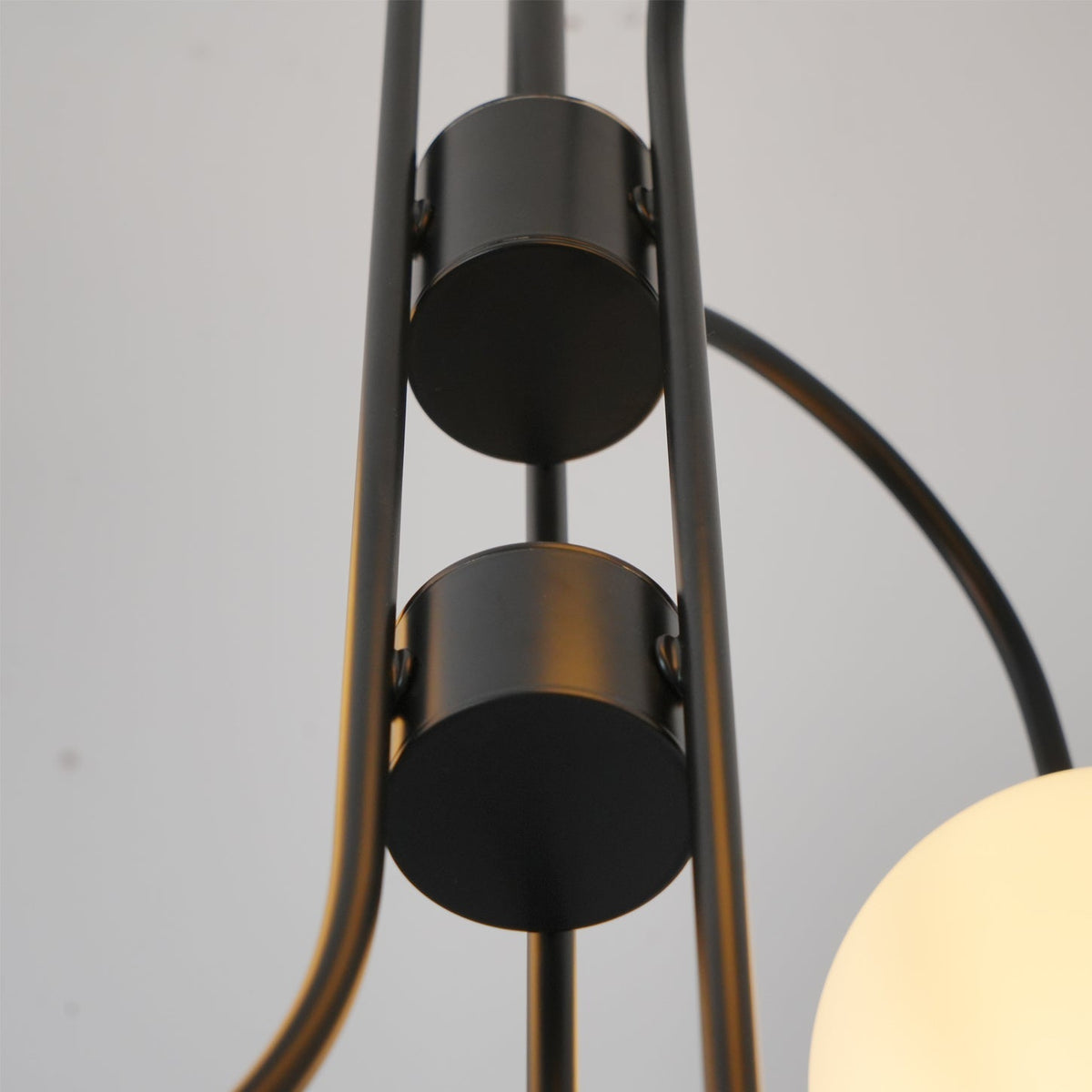 Multi-Arm Ceiling Light Fixture Metal Frame Frosted Glass Shades Gold Black White 30 Inch Diameter Living Room Dining Room Bedroom Overhead