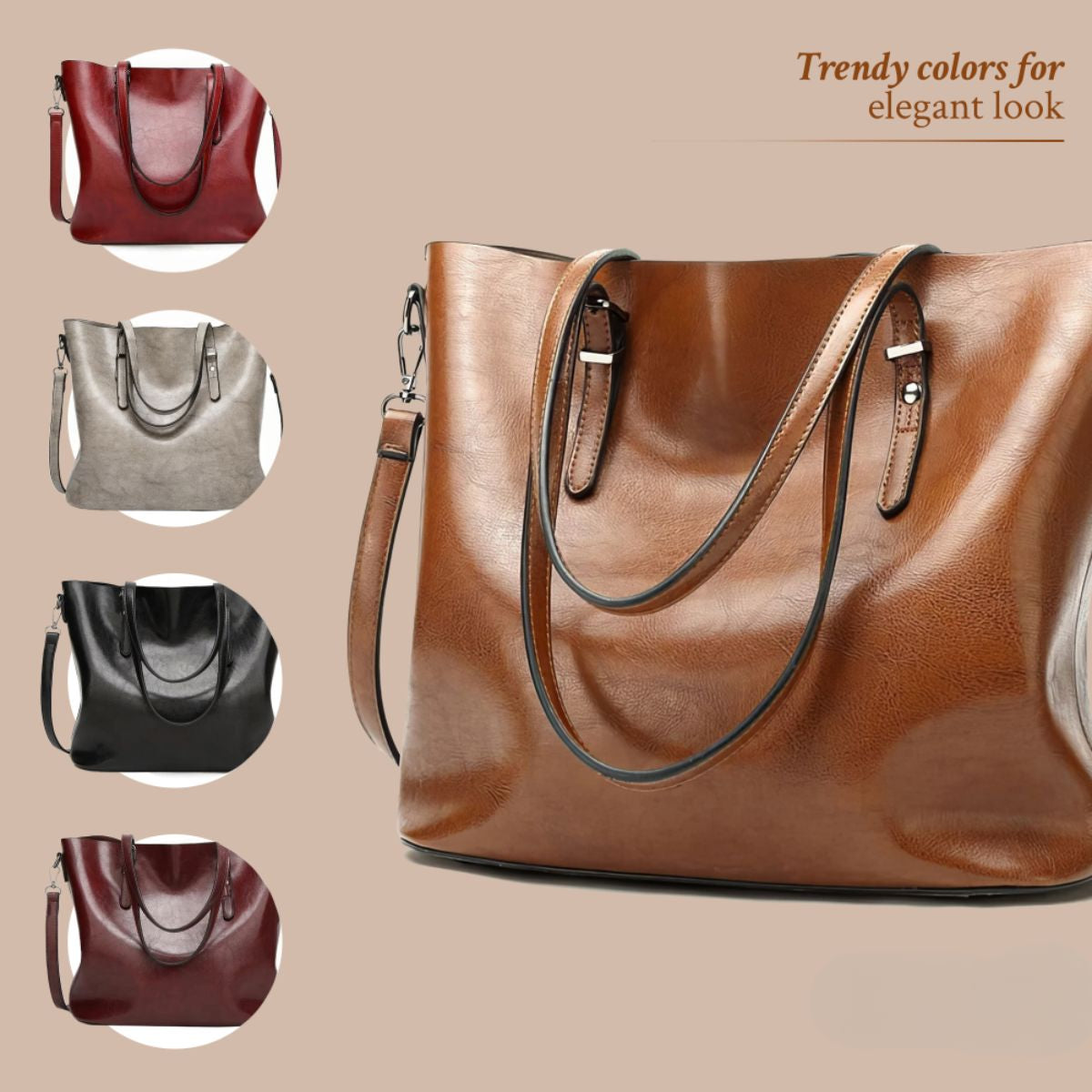 Genuine Leather Shoulder Bag Women's Vintage Flap Purse Adjustable Strap Crossbody Handbag for Everyday Travel Work Casual & Formal