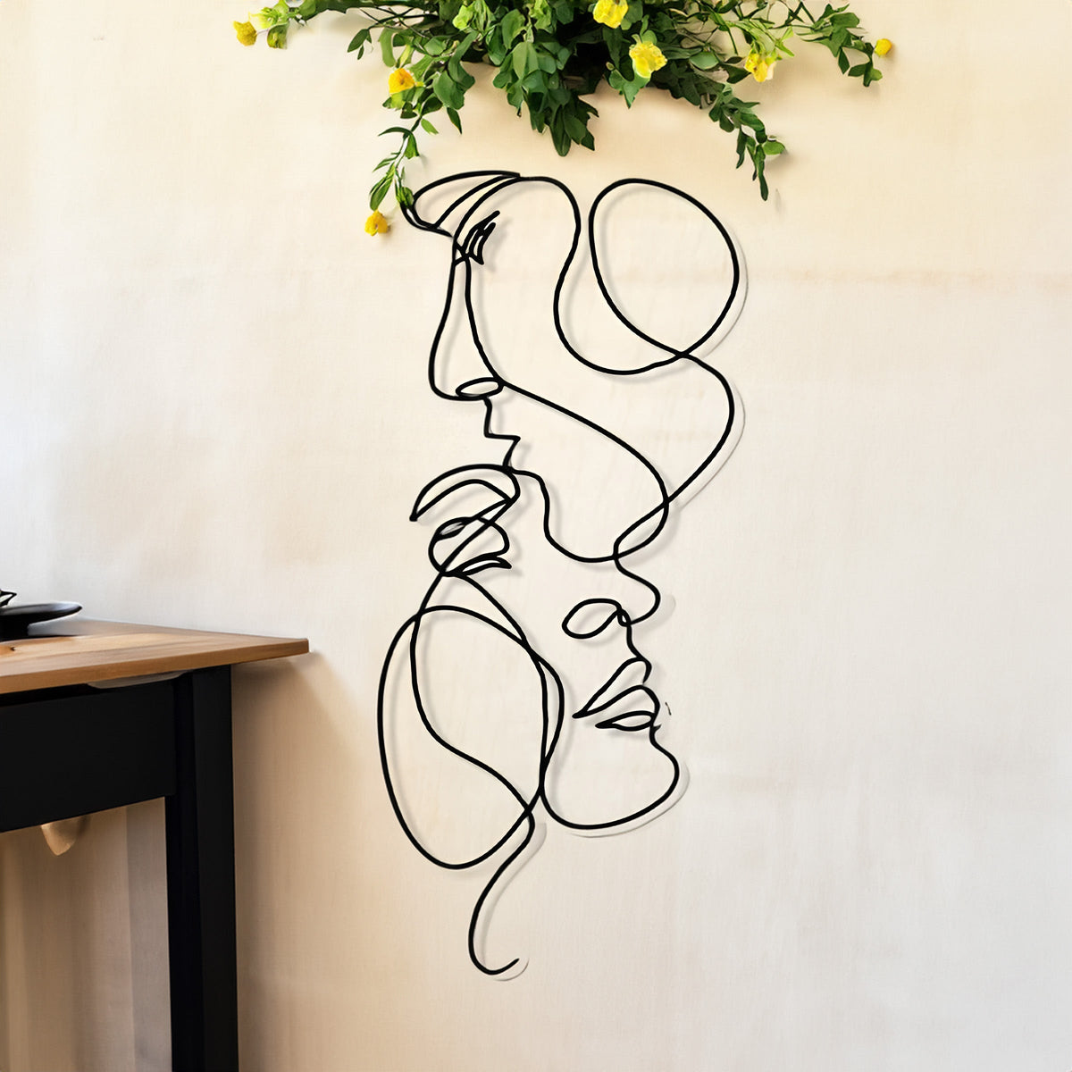 Metal Wall Art 3D Abstract Line Sculpture Modern Minimalist Iron Home Decor for Living Room Hallway Office Geometric Contemporary Design