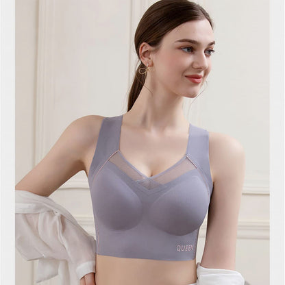 Wireless Full Coverage Support Bra with Cushioned Straps & Seamless Lift for All-Day Comfort