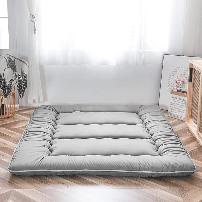 Matelas de sol pliable de 10 cm d'épaisseur, futon japonais enroulable, matelas pliant matelassé lavable