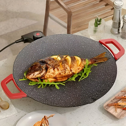 Cuisine en intérieur | Gril en fonte électrique | Plancha sans fumée pour une préparation des repas sans effort