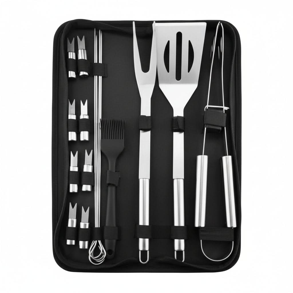 EMBERSET – Stainless Steel BBQ Tool Set for Outdoor Cooking
