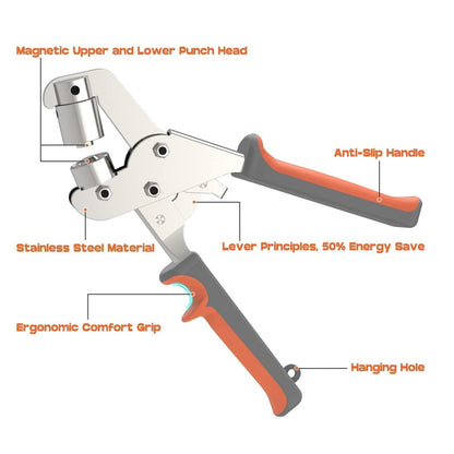 Grommet Master Kit | Heavy-Duty Grommet Tool with Double Leverage | Effortless Installation for DIY Projects