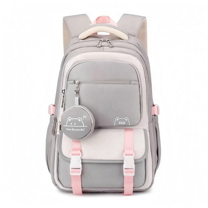 Multi-Compartment School Backpack with Padded Straps & Luggage Sleeve for High School College Daily Use