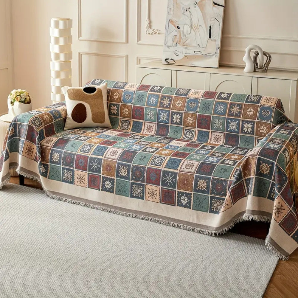 Grove Sofa Cover - Reversible Chenille, Bohemian Style
