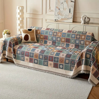 Grove Sofa Cover - Reversible Chenille, Bohemian Style