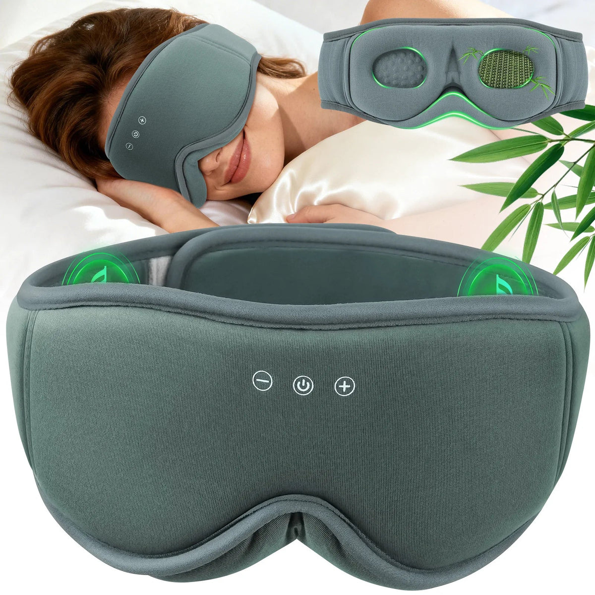 ComfortZone | Masque de sommeil Bluetooth avec design occultant 3D | Son stéréo binaural pour une relaxation profonde
