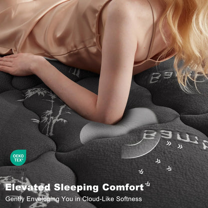 Collection EcoComfort | Protège-matelas en viscose de bambou au design matelassé | Imperméable et respirant pour un confort de sommeil optimal