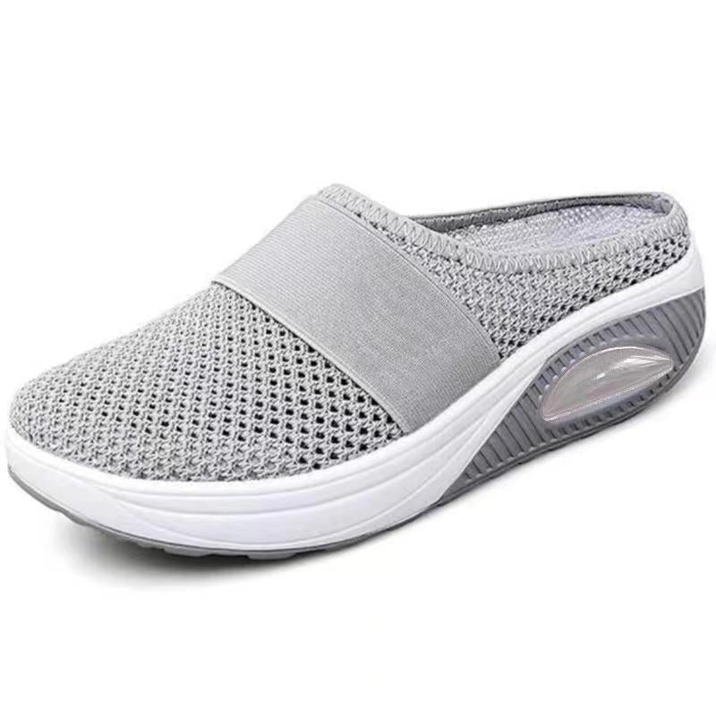 Cushioned Slip-On Walking Sneakers with Air Sole Technology for Women | Breathable Mesh Athletic Shoes for All-Day Standing and Comfort