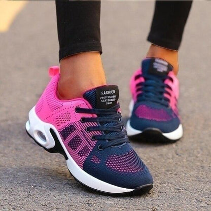 Cushioned Orthopedic Walking Sneakers for Women – Shock-Absorbing Arch Support Trainers with Elevated Heel