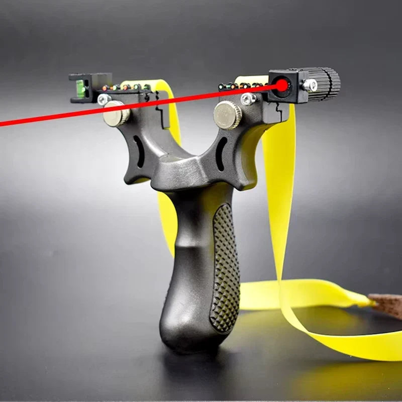 Outdoor Slingshot with Integrated Red Laser Aiming System for Backyard Target Practice, Skill Building & Recreational Shooting