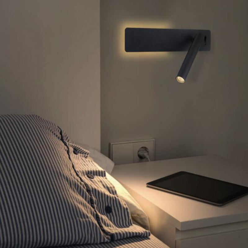 Swivel LED Reading Wall Light for Bedroom Nightstand with Adjustable Brightness Directional Sconce Lamp for Bedside Book Lighting