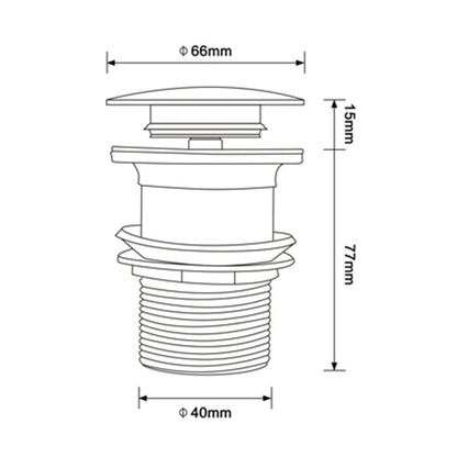 Vessel Sink Drain Assembly with Pop-Up Stopper for Modern Bathrooms – Overflow & Non-Overflow Configurations