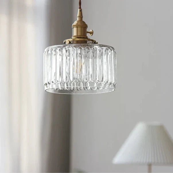 Glass Dome Drop Light E27 Socket Adjustable Cord 7-Inch Shade Textured Finish Kitchen Island Dining Area Copper Accent