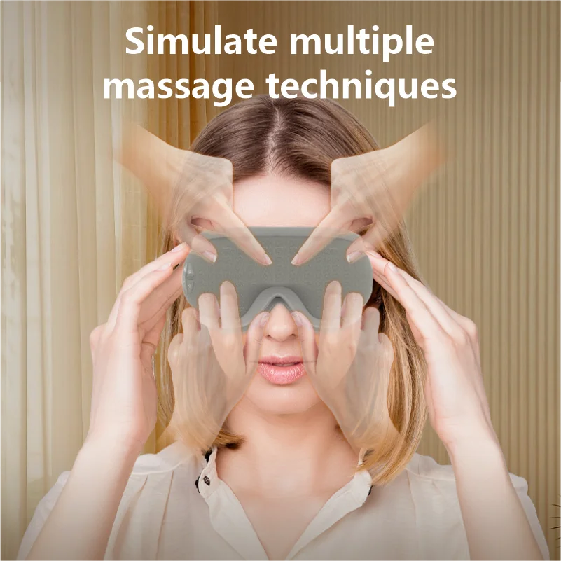 IntelliRelax | Masseur oculaire en forme de V avec compresse chaude et pression d'air | Appareil de soin oculaire portable pour soulager le stress