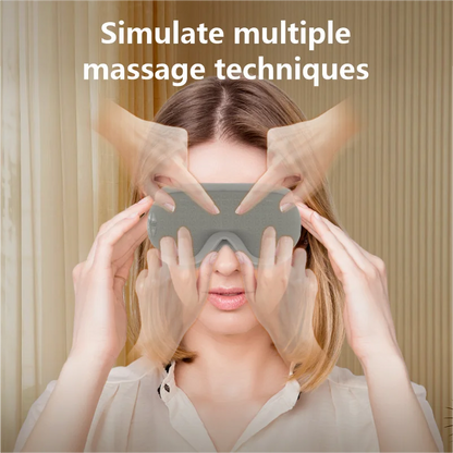 IntelliRelax | Masseur oculaire en forme de V avec compresse chaude et pression d'air | Appareil de soin oculaire portable pour soulager le stress