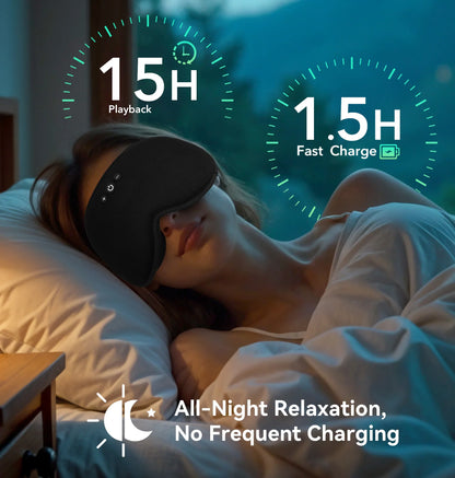 Serenity Sleep | Bluetooth 3D Eye Mask with Light Blocking & Music Playback | Comfortable Design for Restful Sleep