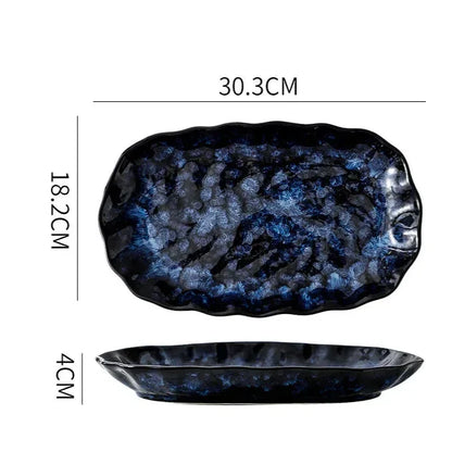10-Piece Ceramic Dinnerware Set with Galaxy-Inspired Design for Everyday Dining & Special Occasions | Microwave & Dishwasher Safe