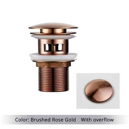 Vessel Sink Drain Assembly with Pop-Up Stopper for Modern Bathrooms – Overflow & Non-Overflow Configurations