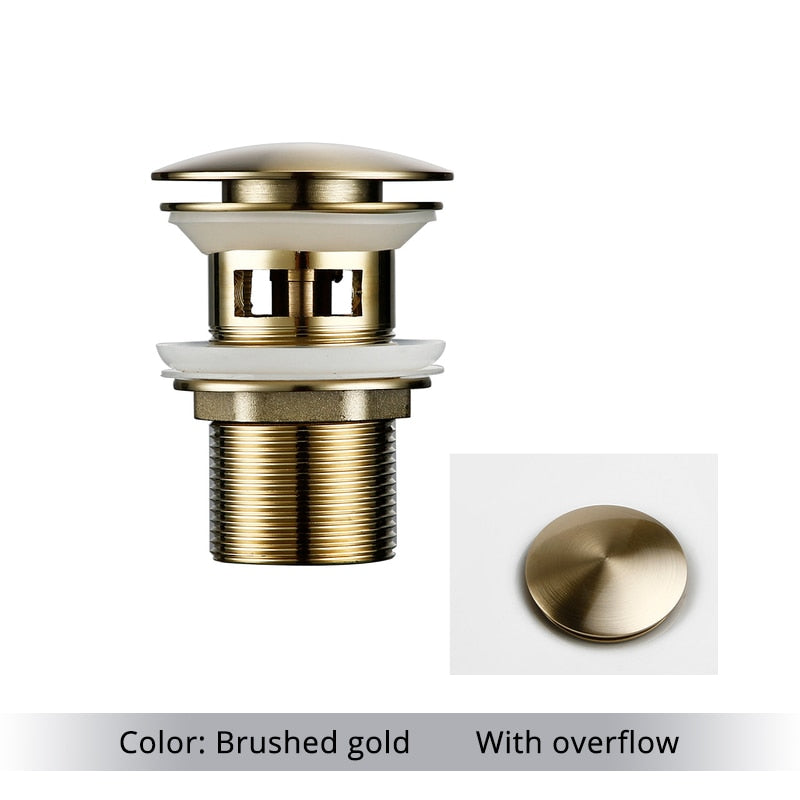 Vessel Sink Drain Assembly with Pop-Up Stopper for Modern Bathrooms – Overflow & Non-Overflow Configurations