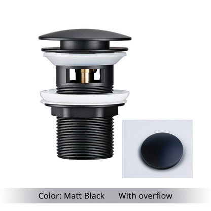 Vessel Sink Drain Assembly with Pop-Up Stopper for Modern Bathrooms – Overflow & Non-Overflow Configurations
