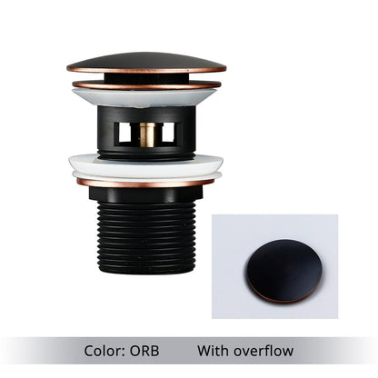 Vessel Sink Drain Assembly with Pop-Up Stopper for Modern Bathrooms – Overflow & Non-Overflow Configurations