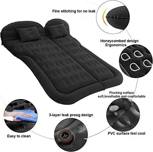ComfortNest | Matelas gonflable portable pour voiture au design robuste | Lit pliable pour les voyages et l'extérieur