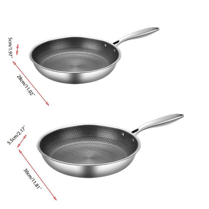 Stainless Steel Nonstick Frying Pan 11 Inch for Gas Induction Electric Ceramic Stovetops Dishwasher Safe