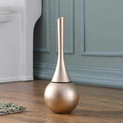 Freestanding Toilet Brush Holder Set 16 in Tall ABS Stainless Steel for Bathroom Cleaning Black Gold Finish Compact Space-Saving Design Gues