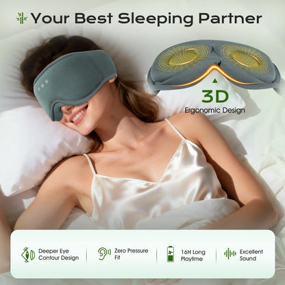 ComfortZone | Masque de sommeil Bluetooth avec design occultant 3D | Son stéréo binaural pour une relaxation profonde