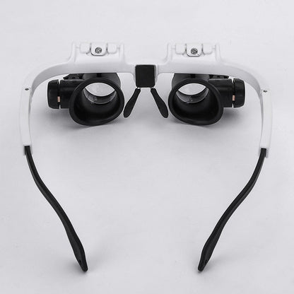 LED Head-Mounted Magnifying Glasses with 8x 15x 23x Lenses for Jewelry Repair Watch Making Reading Crafts Close Work