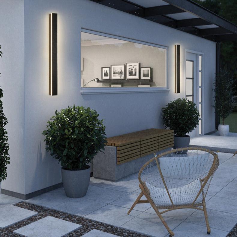 Vertical LED Sconce Metal Acrylic Waterproof Indoor Outdoor Fixture Adjustable Temperature Modern Exterior Interior Entryway Stairwell