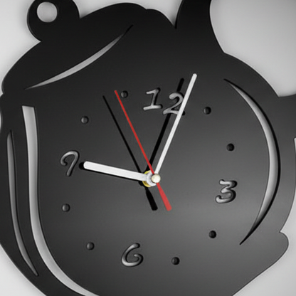 Horloge murale théière Marova - Acrylique miroir 3D, design à quartz silencieux