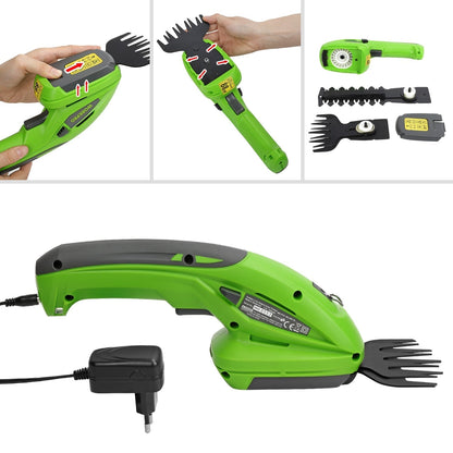 Cordless Electric Hedge Trimmer - Lightweight One-Hand Grass Shears for Lawn Edging & Shrub Sculpting - Rechargeable 7.2V Battery Pruning