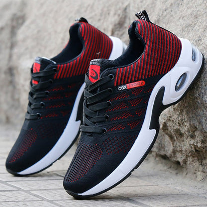 Men's Cushioned Walking Sneakers with Breathable Mesh Upper & Shock-Absorbing Sole for All-Day Comfort