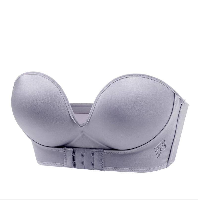 Strapless Bra with Silicone Grip – Seamless Wireless Push-Up for Off-Shoulder Tops, Backless Dresses, Everyday Comfort & Wedding Wear