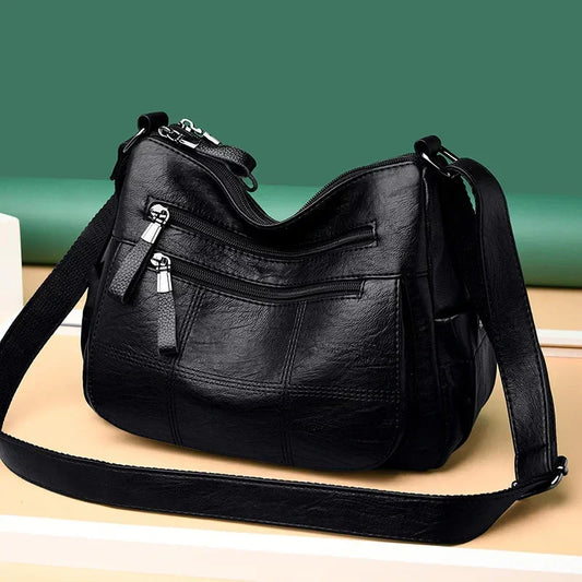 Sac à main structuré en cuir pour femme - Cabas du quotidien avec poignée supérieure et bandoulière pour le travail, le bureau, le shopping et les voyages