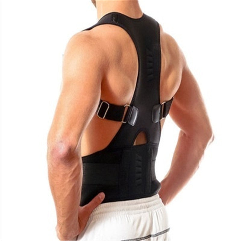 Adjustable Posture Corrector Brace with Magnetic Therapy for Upper Back and Shoulder Pain Relief | Men & Women Support Belt
