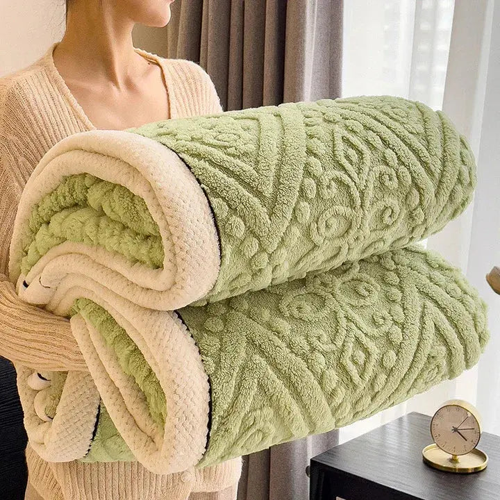 Reversible Sherpa Fleece Blanket – Double-Sided Plush Throw for Couch, Bed & Year-Round Comfort