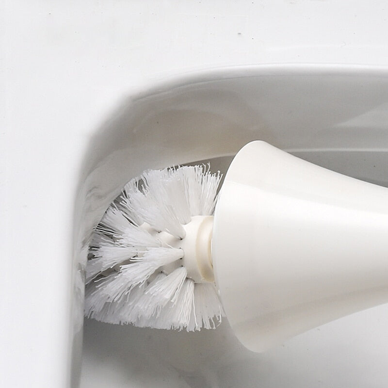Freestanding Toilet Brush Holder Set 16 in Tall ABS Stainless Steel for Bathroom Cleaning Black Gold Finish Compact Space-Saving Design Gues