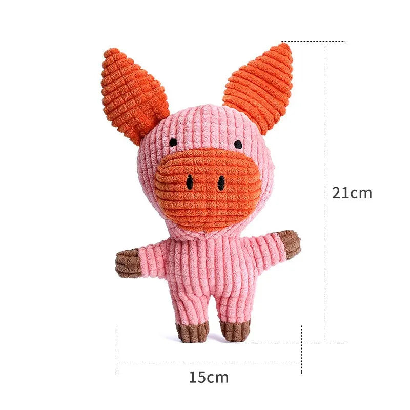 Plush Dog Squeaky Toys for Chewing – Durable Soft Animal Chew Toys with Crinkle Sound – Interactive Tug Toys for Small Medium Large Dogs