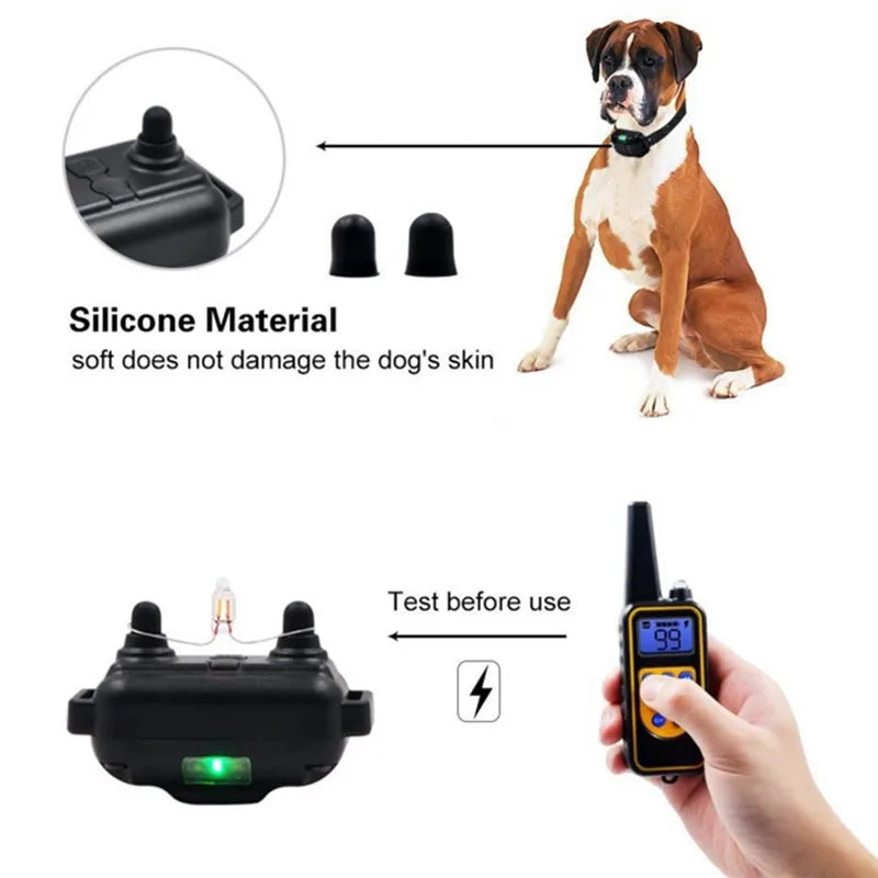 Rechargeable Remote Dog Training Collar with Vibration & Sound Modes – Waterproof E-Collar for All Breeds, 2600 ft Range