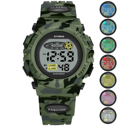 Kids Digital LED Sports Watch Waterproof Stopwatch Date Display Wristwatch for Boys Girls
