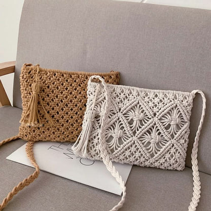 Ortekor Vardi Dante | Sac à bandoulière tissé pour femme avec fermeture éclair | Style bohème chic pour un usage quotidien